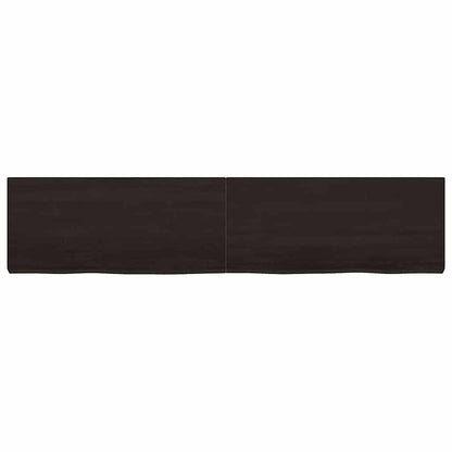 Tischplatte Dunkelbraun 180x40x(2-6)cm Massivholz Eiche