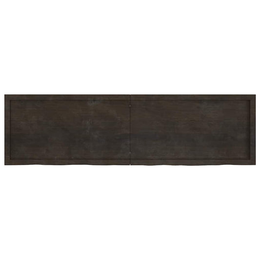 Tischplatte Dunkelbraun 180x50x(2-4)cm Massivholz Eiche