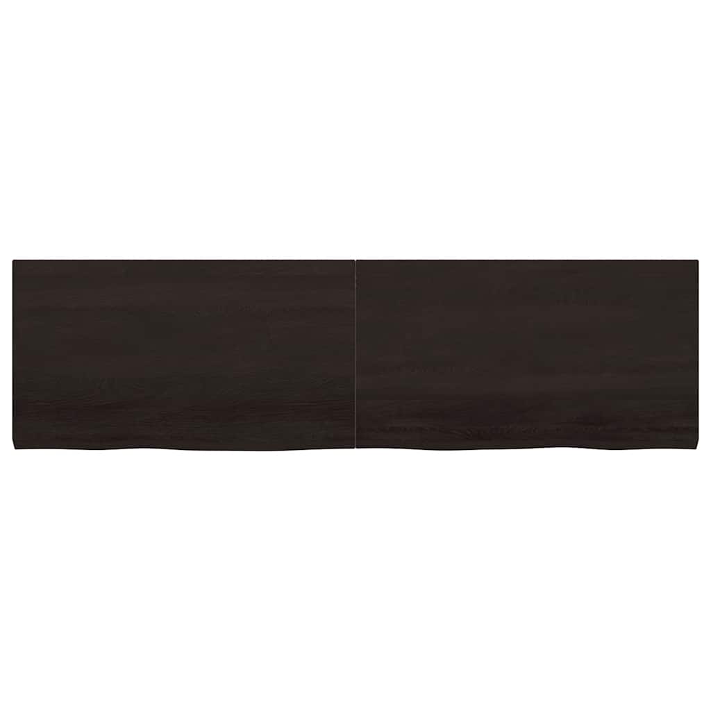 Tischplatte Dunkelbraun 180x50x(2-4)cm Massivholz Eiche