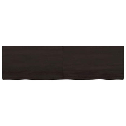Tischplatte Dunkelbraun 180x50x(2-4)cm Massivholz Eiche