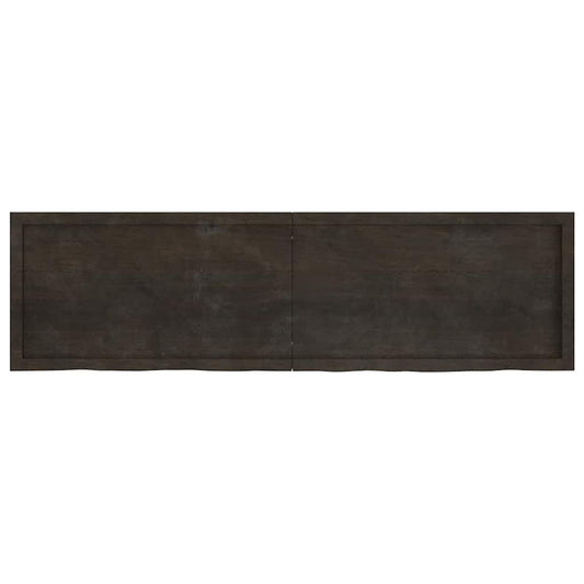 Tischplatte Dunkelbraun 180x50x(2-6)cm Massivholz Eiche