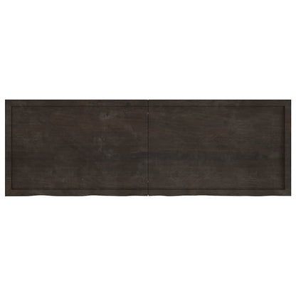 Tischplatte Dunkelbraun 180x60x(2-4)cm Massivholz Eiche