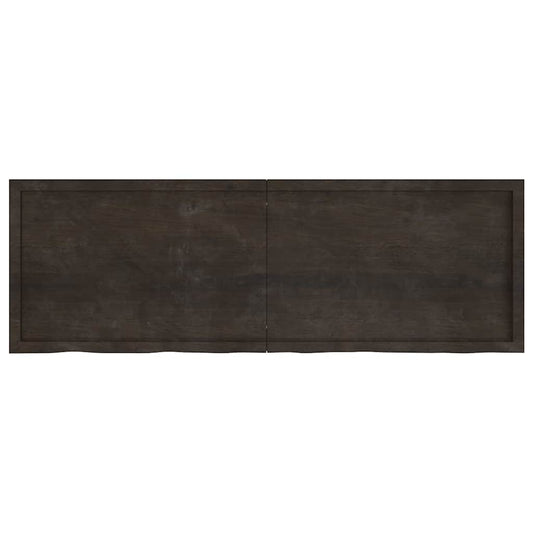 Tischplatte Dunkelbraun 180x60x(2-4)cm Massivholz Eiche