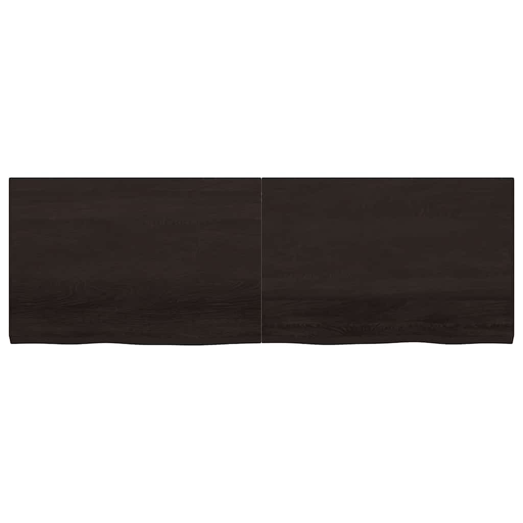 Tischplatte Dunkelbraun 180x60x(2-4)cm Massivholz Eiche