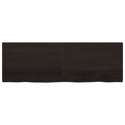 Tischplatte Dunkelbraun 180x60x(2-4)cm Massivholz Eiche