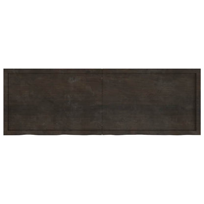Tischplatte Dunkelbraun 180x60x(2-6)cm Massivholz Eiche
