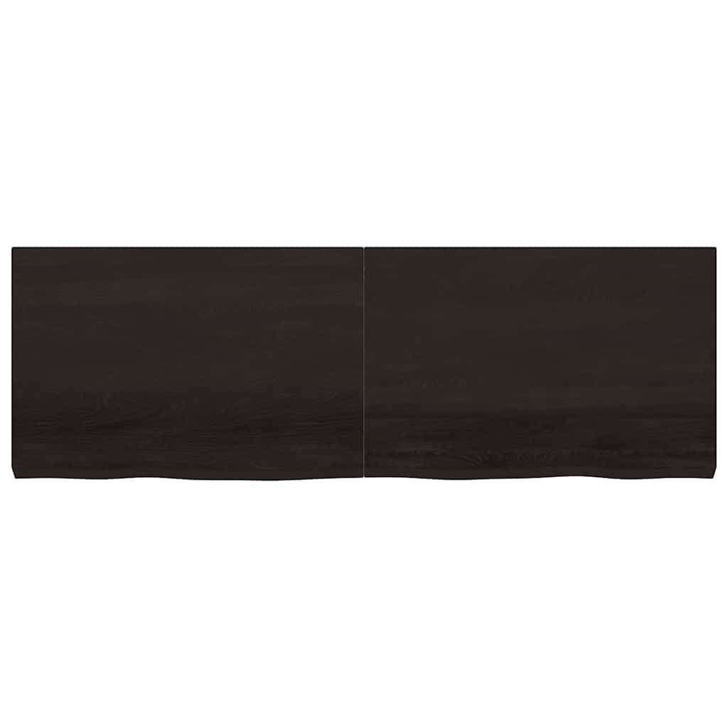 Tischplatte Dunkelbraun 180x60x(2-6)cm Massivholz Eiche