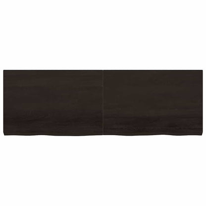 Tischplatte Dunkelbraun 180x60x(2-6)cm Massivholz Eiche