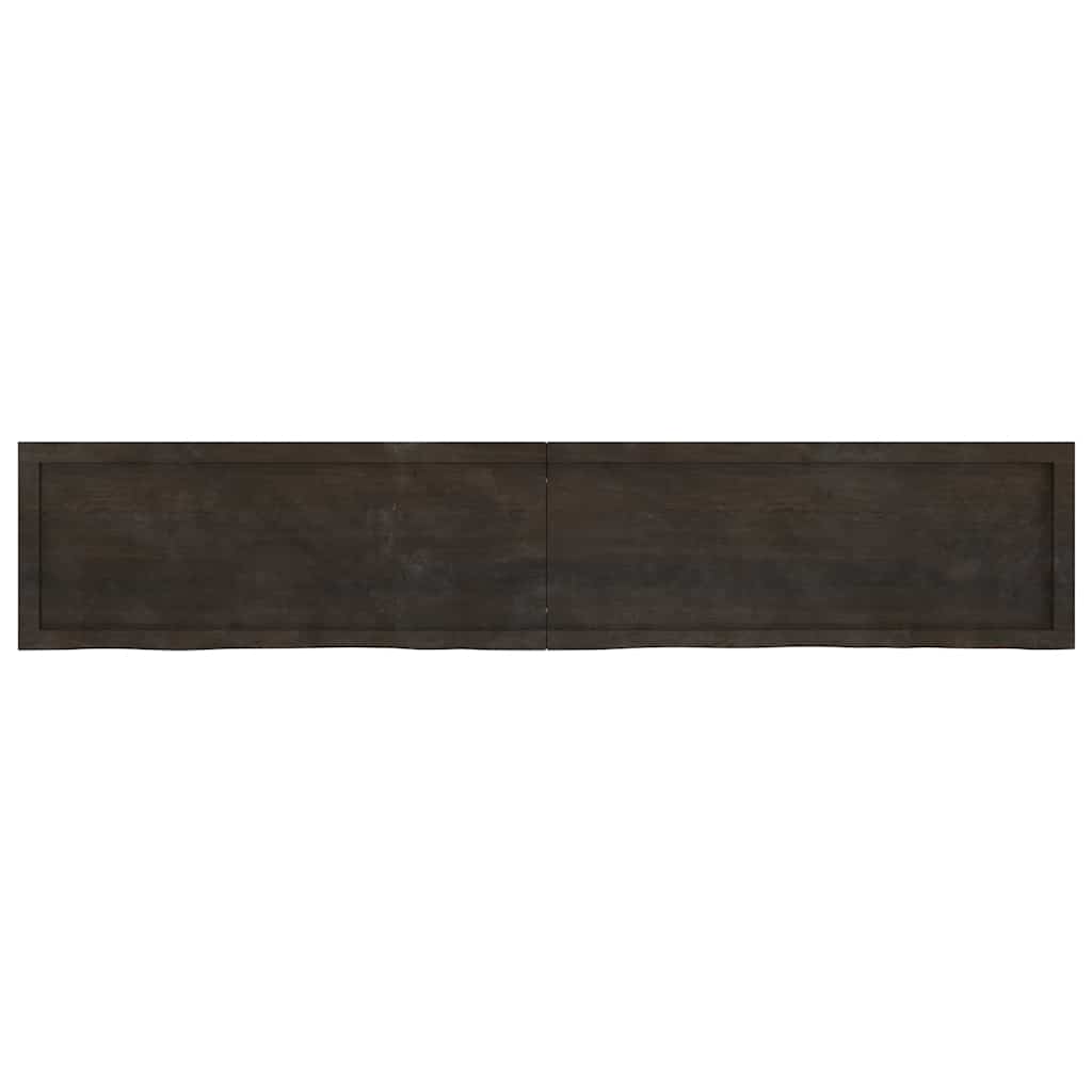 Tischplatte Dunkelbraun 200x40x(2-6)cm Massivholz Eiche