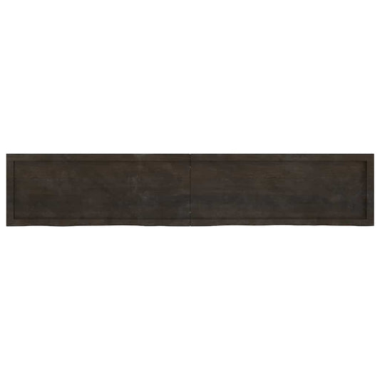 Tischplatte Dunkelbraun 200x40x(2-6)cm Massivholz Eiche