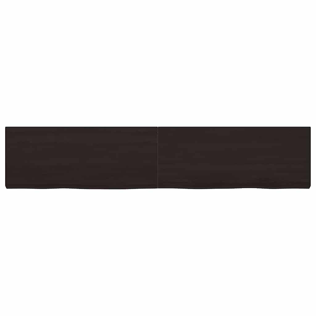 Tischplatte Dunkelbraun 200x40x(2-6)cm Massivholz Eiche