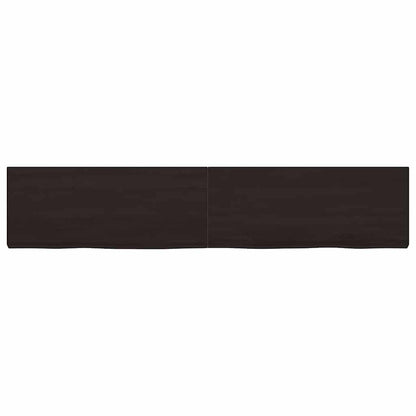 Tischplatte Dunkelbraun 200x40x(2-6)cm Massivholz Eiche