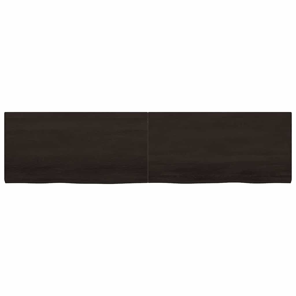 Tischplatte Dunkelbraun 200x50x(2-4)cm Massivholz Eiche