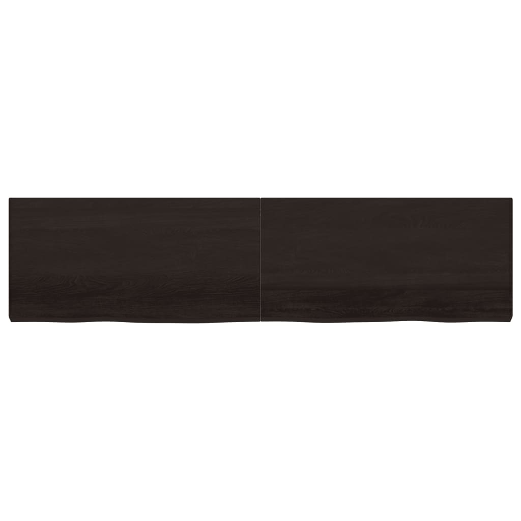 Tischplatte Dunkelbraun 200x50x(2-6)cm Massivholz Eiche