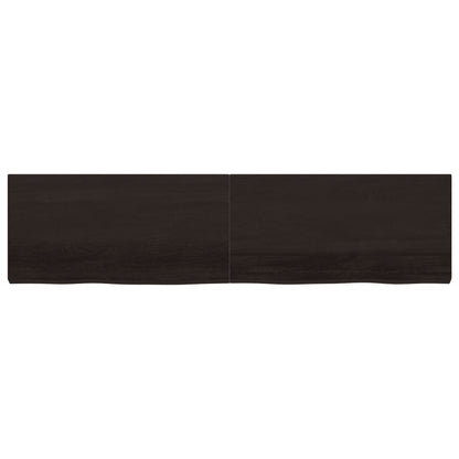 Tischplatte Dunkelbraun 200x50x(2-6)cm Massivholz Eiche