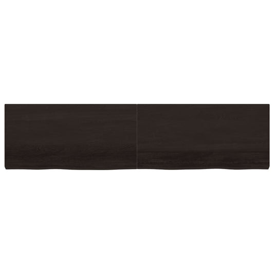 Tischplatte Dunkelbraun 200x50x(2-6)cm Massivholz Eiche