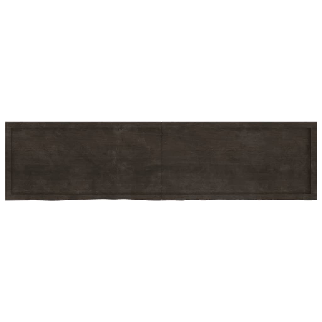 Tischplatte Dunkelbraun 200x50x(2-6)cm Massivholz Eiche