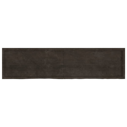 Tischplatte Dunkelbraun 200x50x(2-6)cm Massivholz Eiche