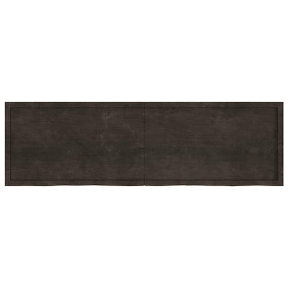 Tischplatte Dunkelbraun 200x60x(2-4)cm Massivholz Eiche