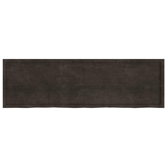 Tischplatte Dunkelbraun 200x60x(2-4)cm Massivholz Eiche