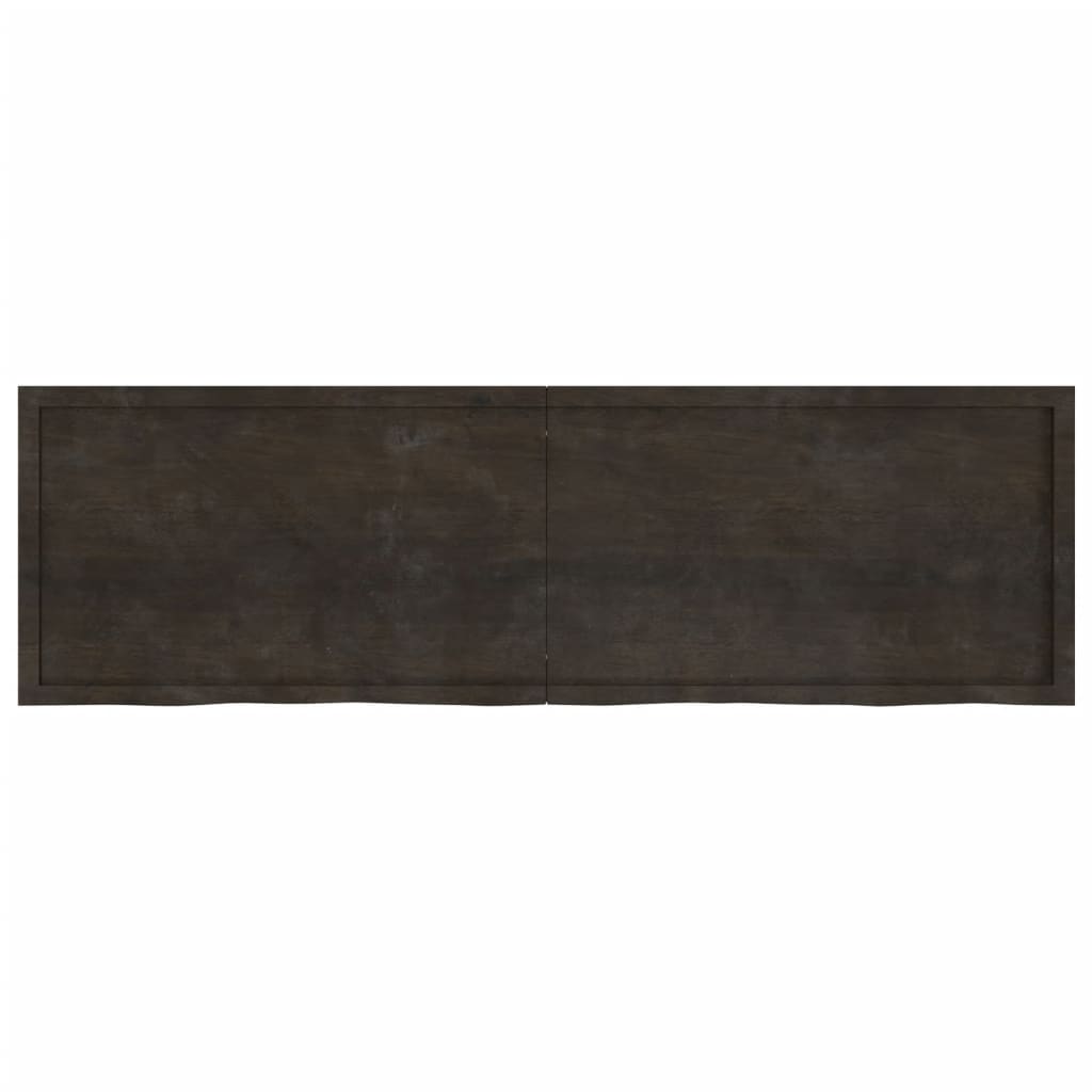 Tischplatte Dunkelbraun 200x60x(2-4)cm Massivholz Eiche