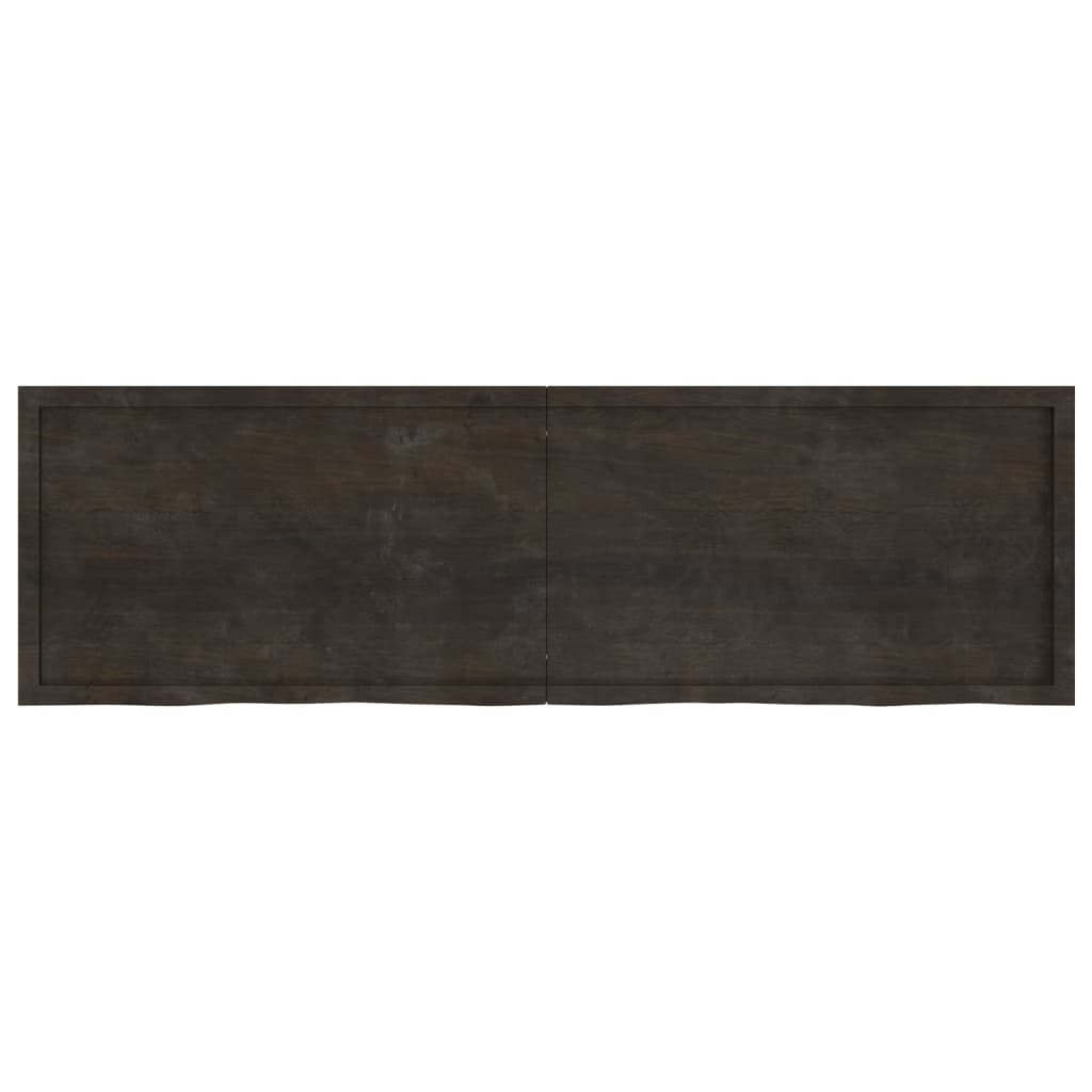 Tischplatte Dunkelbraun 200x60x(2-6)cm Massivholz Eiche