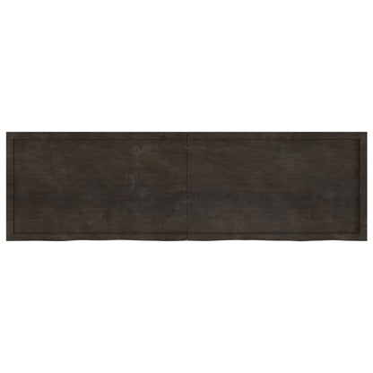 Tischplatte Dunkelbraun 200x60x(2-6)cm Massivholz Eiche