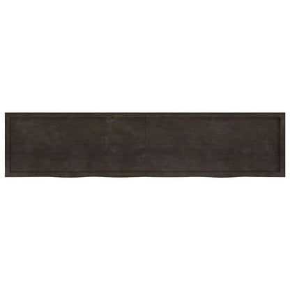 Tischplatte Dunkelbraun 220x50x(2-6)cm Massivholz Eiche