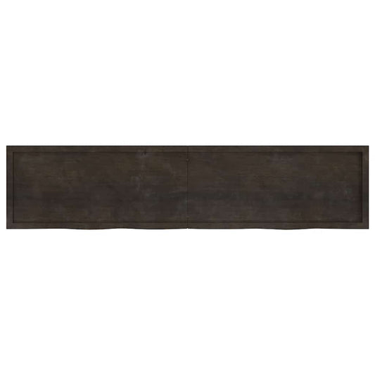 Tischplatte Dunkelbraun 220x50x(2-6)cm Massivholz Eiche