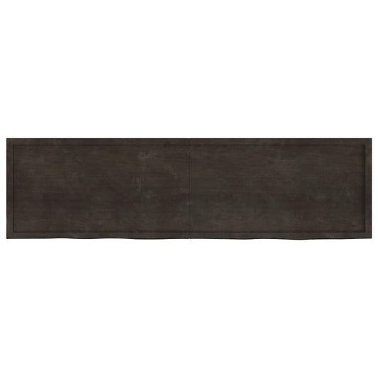 Tischplatte Dunkelbraun 220x60x(2-4)cm Massivholz Eiche