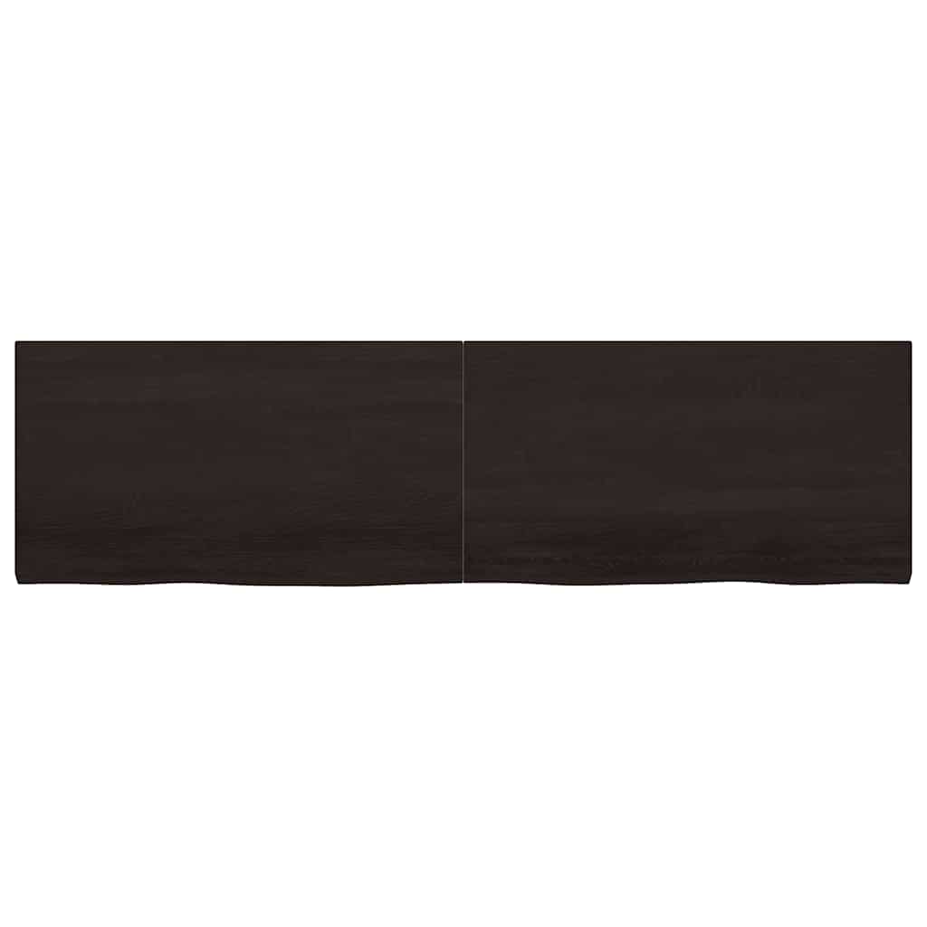 Tischplatte Dunkelbraun 220x60x(2-4)cm Massivholz Eiche