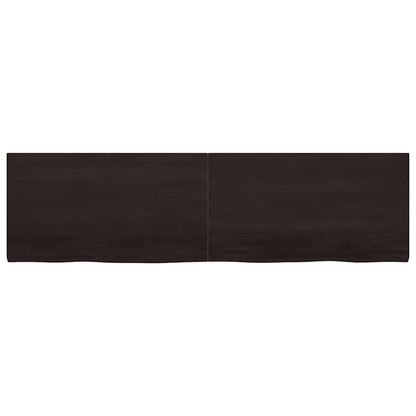 Tischplatte Dunkelbraun 220x60x(2-4)cm Massivholz Eiche