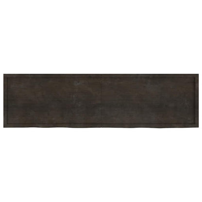 Tischplatte Dunkelbraun 220x60x(2-6)cm Massivholz Eiche
