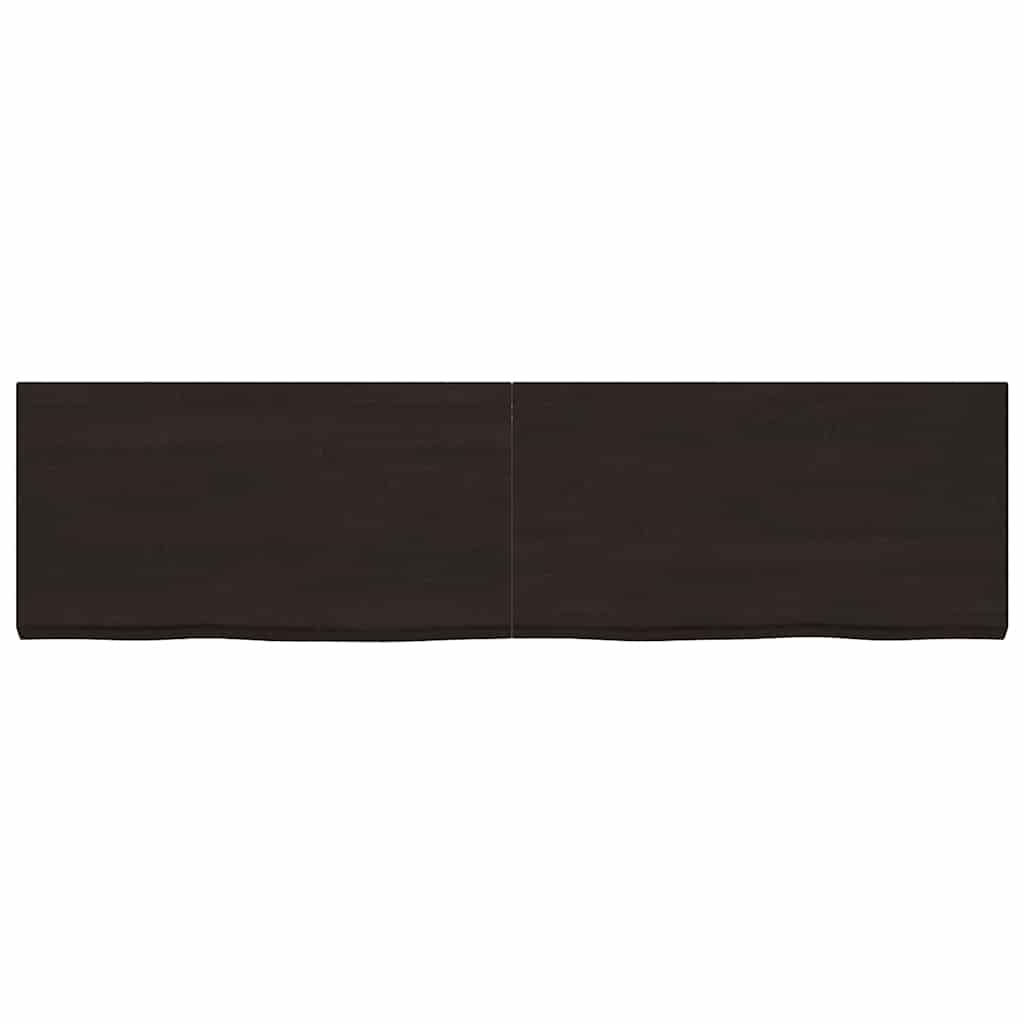 Tischplatte Dunkelbraun 220x60x(2-6)cm Massivholz Eiche