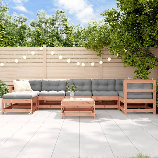 8-tlg. Garten-Lounge-Set mit Kissen Massivholz Douglasie