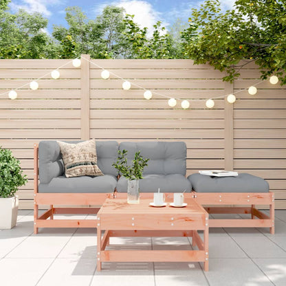 4-tlg. Garten-Lounge-Set mit Kissen Massivholz Douglasie