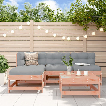 5-tlg. Garten-Lounge-Set mit Kissen Massivholz Douglasie