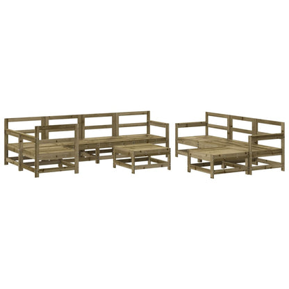 10-tlg. Garten-Lounge-Set mit Kissen Kiefernholz Imprägniert
