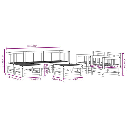 7-tlg. Garten-Lounge-Set Massivholz Douglasie