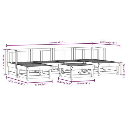 7-tlg. Garten-Lounge-Set Massivholz Douglasie