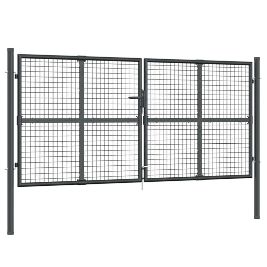 Gitter-Gartentor Anthrazit 300 x 125 cm Verzinkter Stahl