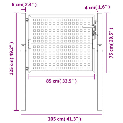 Gartentor Anthrazit 105x75 cm Stahl
