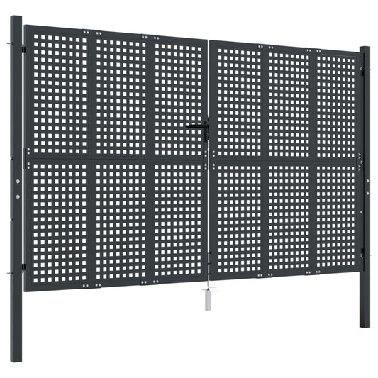 Gartentor Anthrazit 300x175 cm Stahl