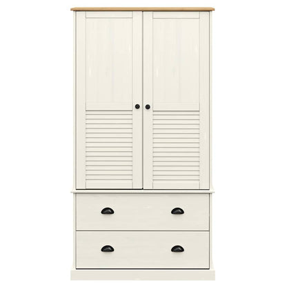 Kleiderschrank VIGO Weiß 90x55x170 cm Massivholz Kiefer