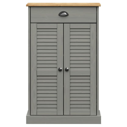 Schuhschrank VIGO Grau 60x35x96 cm Massivholz Kiefer