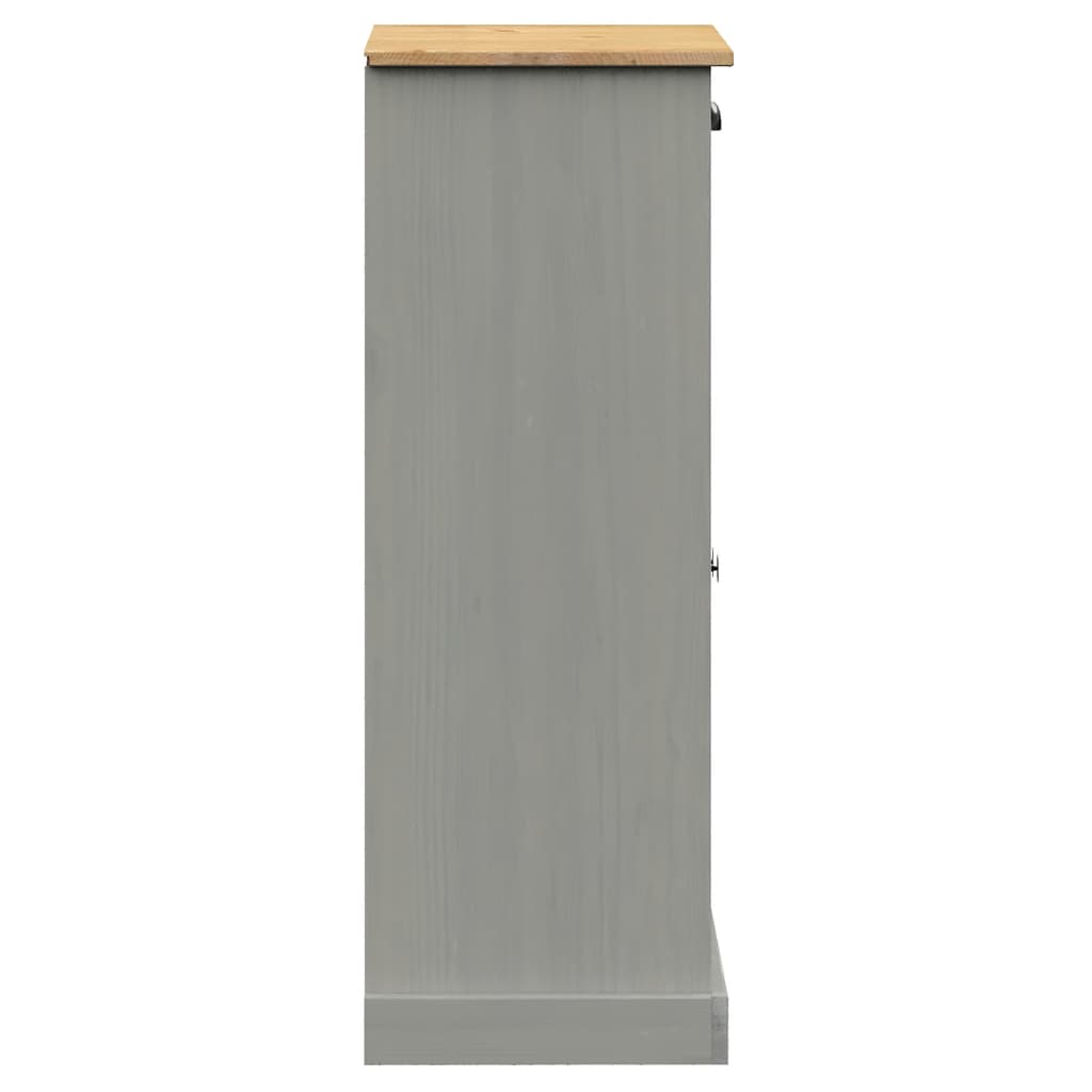 Schuhschrank VIGO Grau 60x35x96 cm Massivholz Kiefer