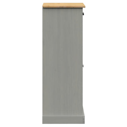 Schuhschrank VIGO Grau 60x35x96 cm Massivholz Kiefer