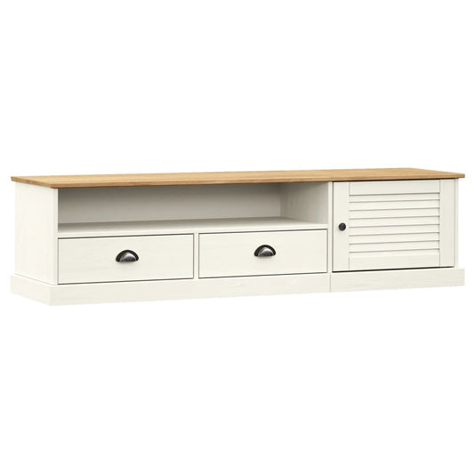 TV-Schrank VIGO Weiß 156x40x40 cm Massivholz Kiefer