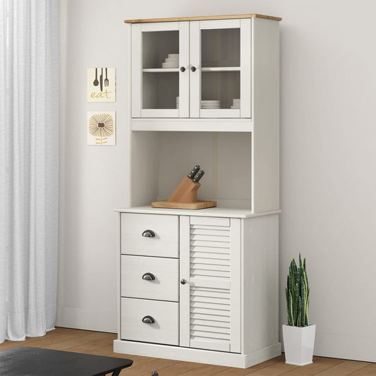 Skænkbeslag VIGO Hvid 78x30x100 cm massiv fyrretræ
