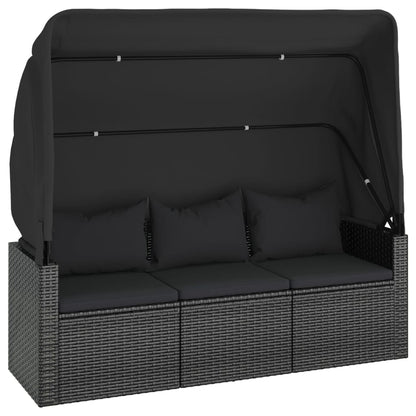 4-tlg. Garten-Sofagarnitur mit Kissen Schwarz Poly Rattan